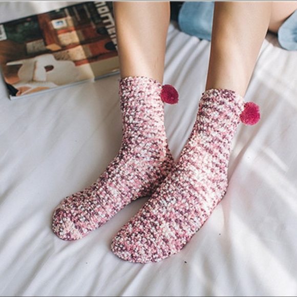 Cupcake Pom Pom Fuzzy Socks - Picture 4 of 14